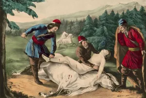 Scene from Mazeppa, a narrative poem written by Lord Byron in 1819