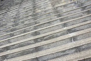 Scenic of clean stone stairway in public places with nobody