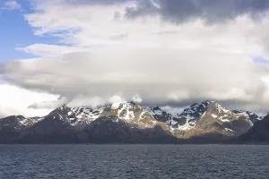 Scenic dramatic views of Lofoten islands and fjords in Norway