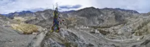 Scenic panoramic view from the Leh monastery complex in Ladakh