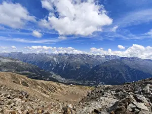 Framed Print : Scenic view from Gaislachkogel over the Otztal Alps and down into the Otztal near Solden Framed Print : Scenic view from Gaislachkogel over the Otztal Alps and down into the Otztal near Solden