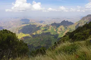 Scenic view over Simien mountains landscape