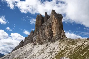 Scenic wild alpine landscape around the 3 Zinnen mountains