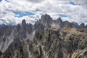 Scenic wild alpine landscape around the 3 Zinnen mountains