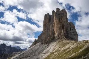 Scenic wild alpine landscape around the 3 Zinnen mountains