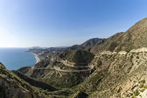 Scenic winding mountain road on the Costa de Almeria in southern Spain