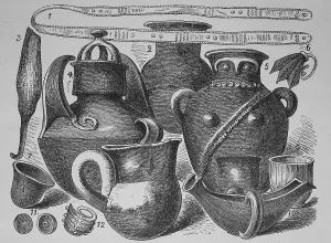 Schliemann's excavations, historical woodcut