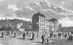 The Schlossplatz in Darmstadt in 1880