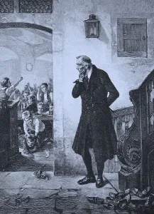 School break, the teacher observes hidden how the class is fighting