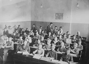 School class, classroom in a primary school around 1920