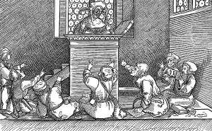 School lesson with children, 16th century
