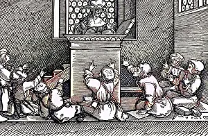 In a school parlour in the 16th century