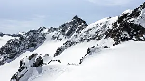 Schrandele and Wildgradspitze, high mountains with glacier Lisener Ferner