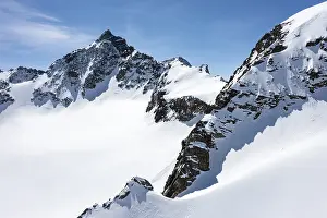 Schrandele and Wildgradspitze, high mountains with glacier Lisener Ferner