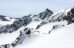 Schrandele and Wildgradspitze, high mountains with glacier Lisener Ferner