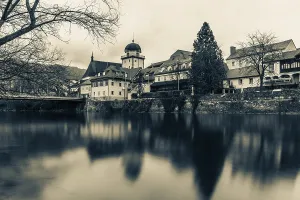 Schwammerlturm, old town centre on the river Mur