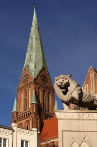 Schwerin Cathedral against blue sky