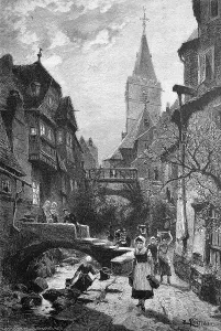 Scooping of the Easter water, traditional custom in Bavaria and Austria