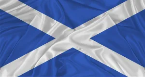 Scottish flag with fabric texture