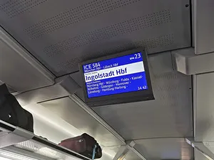 Screen in a Deutsche Bahn IC train