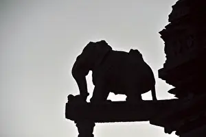 Sculpture of elephant on vamana temple Khajuraho madhya pradesh india