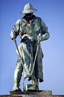 Sculpture Frieder, Huttenmann in cast bronze by Friedrich Reusch