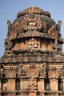 Category Historic EN Prints: Sculpture of god and goddesses on the peak of krishna temple