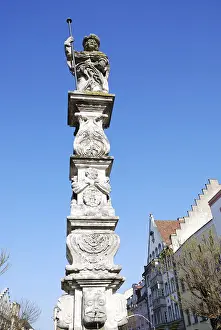 Sculpture of a guard in the center of Straubing (Bavaria) (Germany)