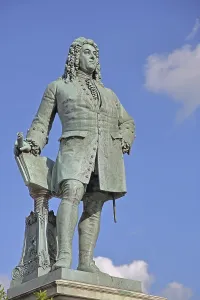 Sculpture Handel monument by Hermann Heidel 1859
