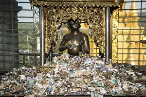 Category Buddhism Prints: Sculpture and paper money, kyat currency