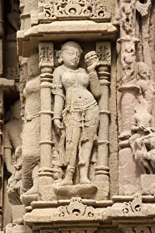 Category Historic EN Prints: Sculptures on the wall of sun temple at modhera