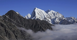 Category Mountain Landscapes Prints: Sea of fog in the Gokyo Valley and peaks of Ama Dablam