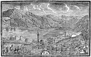 The Sea of Galilee with the city of Tibarias on the shore