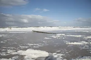 Sea spray on the beach of Kampen on the island of Sylt