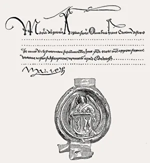 Seal and autogrph of Mary of Guelders