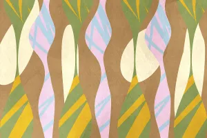 A seamless abstract background featuring a stylized pattern with wavy shapes in pink