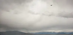 Framed Print : A seaplane flying against a backdrop of cloudy sky Framed Print : A seaplane flying against a backdrop of cloudy sky
