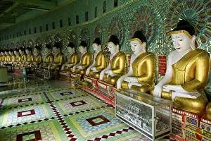Seated Buddha statues, Sagaing Hill