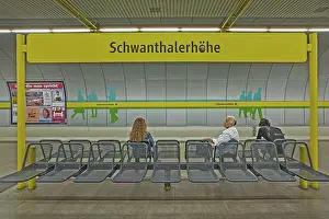 Seats with passengers, underground station