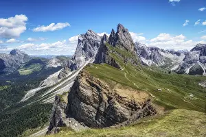 Seceda mountain peak view taken during summer
