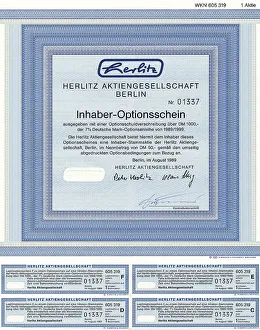 Securities certificate, bearer warrant