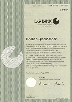 Securities certificate, bearer warrant
