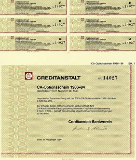 Securities certificate, bearer warrant
