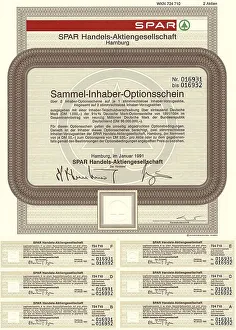 Securities certificate, bearer warrant