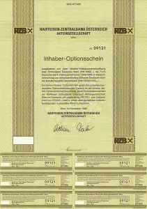 Securities certificate, bearer warrant