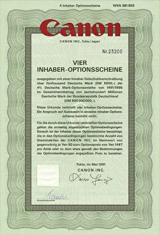 Securities certificate, bearer warrant