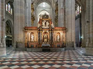 Segovia, Spain, 7 April, 2024: view of the retrochoir of the Segovia Cathedral