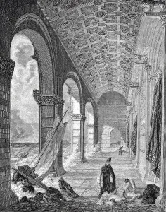 Seine floods at the Louvre in Paris