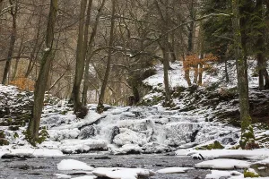 Selke waterfall in winter