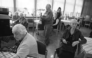 The senior citizens organisation Grey Panthers entertain residents of a retirement home on 17